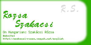 rozsa szakacsi business card