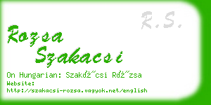 rozsa szakacsi business card